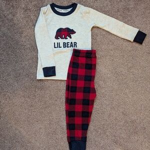 Carter's Lil Bear Pajama Set - Beige and Red
